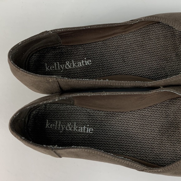 Kelly & Katie brown fabric upper flats size 6 1/2 - Picture 5 of 9